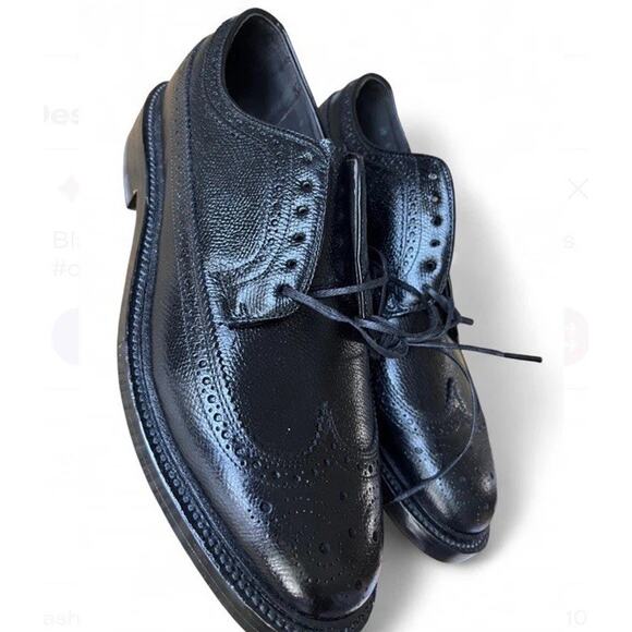 RARE UNWORN 1980s | BOSTONIAN 10D/B BLACK GRAIN LONGWING BLUCHER VINTAGE USA - Picture 2 of 9